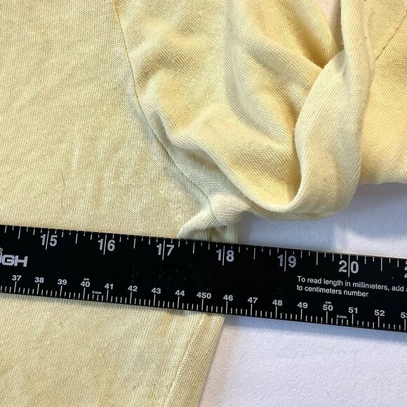 COLOR STORY V Neck Cardigan Sweat Yellow Snap Front Long Sleeve TOP Women’s L - Picture 6 of 8